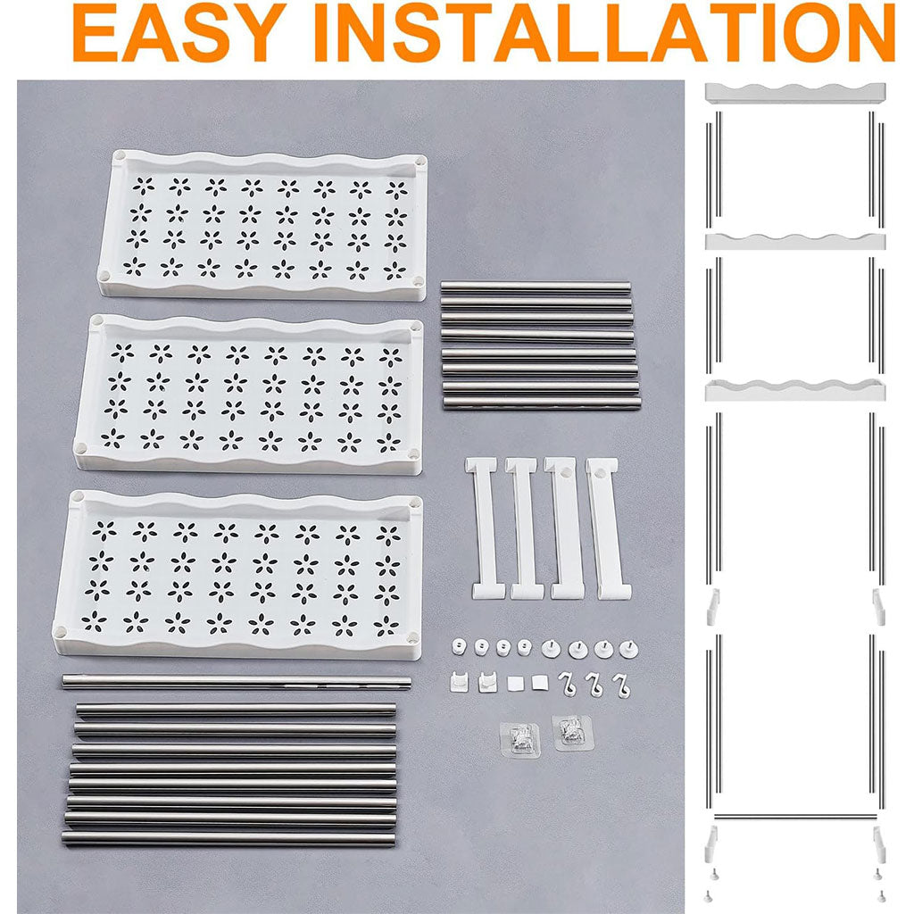 Étagère de Rangement Salle de Bain 3 Niveaux Robuste au-dessus des Toilettes Gain de Place Métal