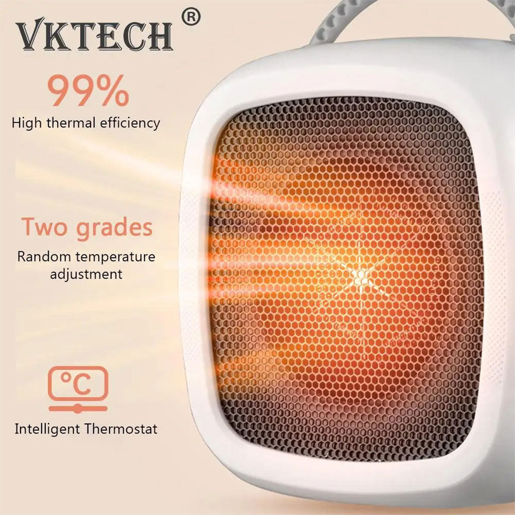 Radiateur Soufflant Céramique 500W Intelligent Portable Chaleur Rapide Surchauffe Sécurisée
