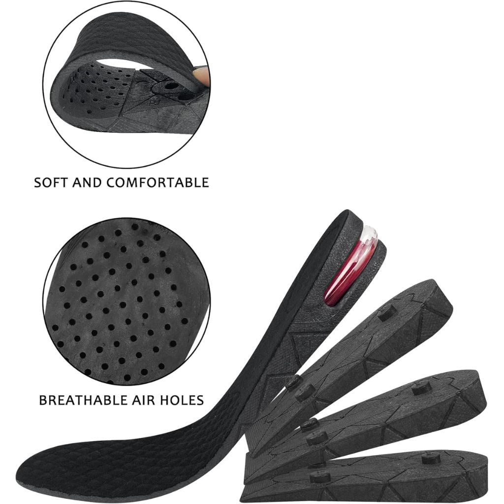 Semelles Rehaussantes Réglables Unisexe 4 Couches – Augmentez Votre Taille en Tout Confort