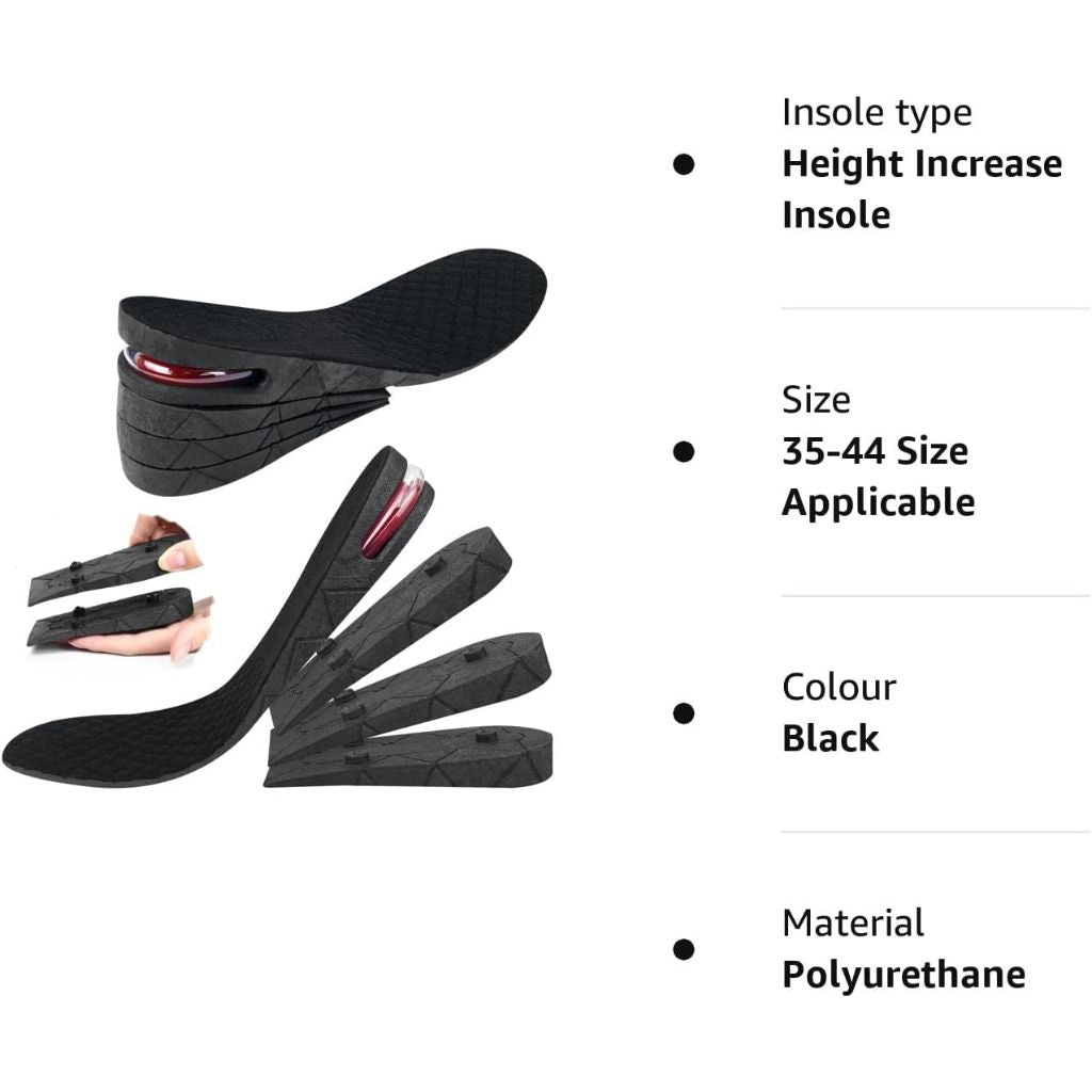 Semelles Rehaussantes Réglables Unisexe 4 Couches – Augmentez Votre Taille en Tout Confort