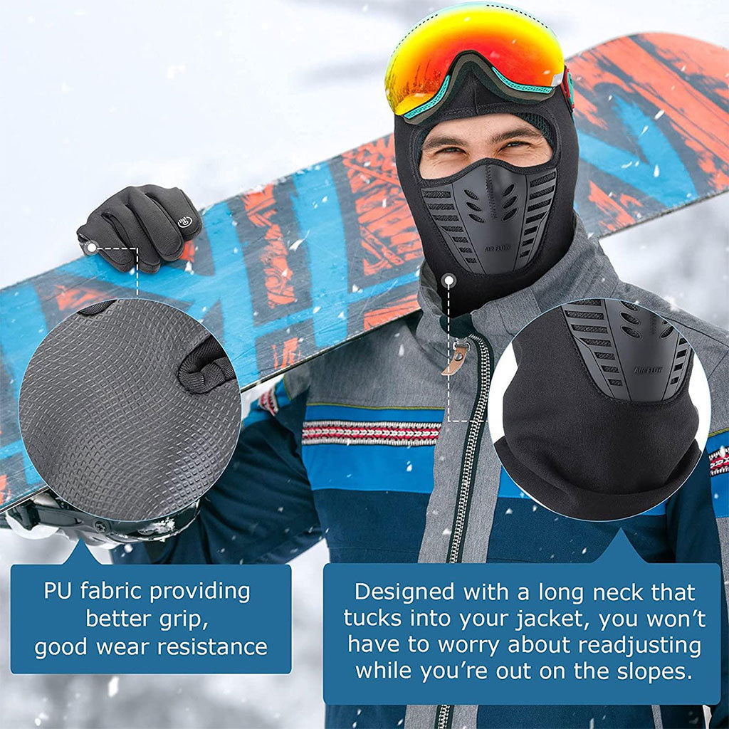 Pack Cagoule d’Hiver Excefore avec Gants Thermiques pour Écran Tactile