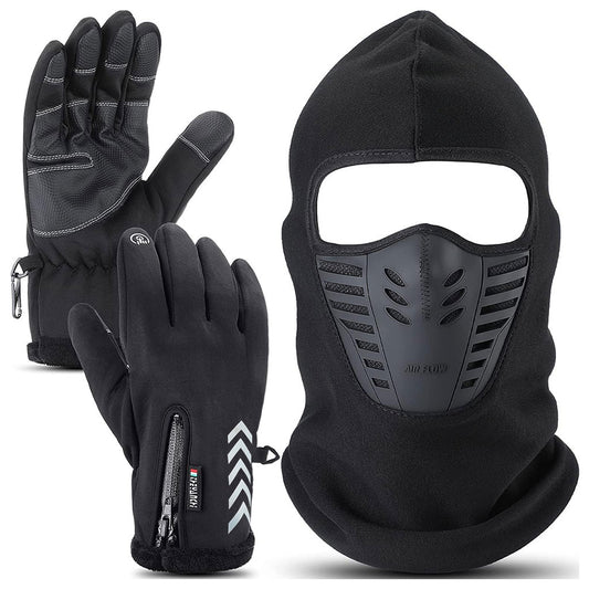 Pack Cagoule d’Hiver Excefore avec Gants Thermiques pour Écran Tactile